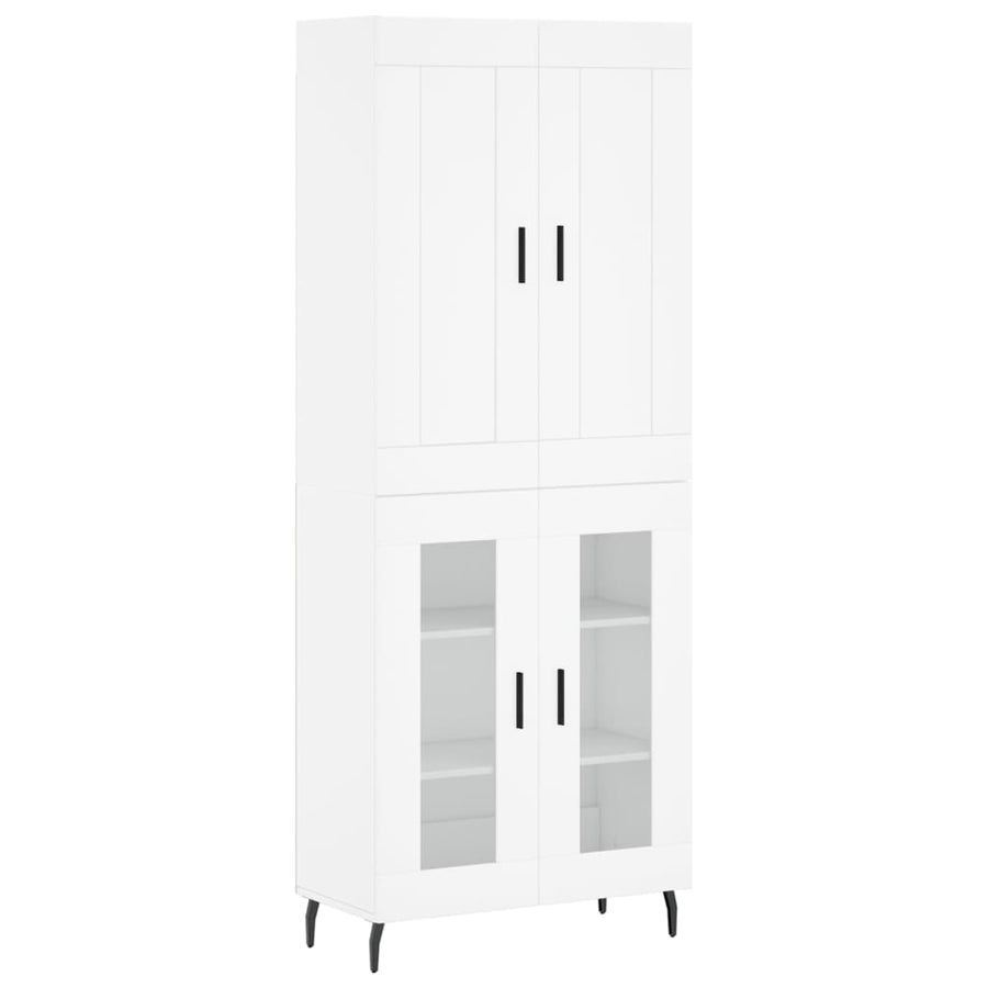 Hoge Kast 69,5X34X180 Cm Bewerkt Hout Wit