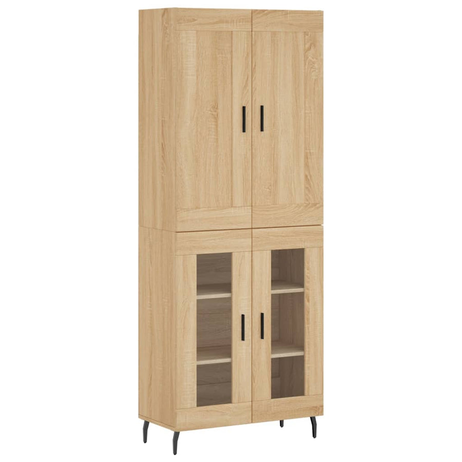 Hoge Kast 69,5X34X180 Cm Bewerkt Hout Kleurig Sonoma eiken