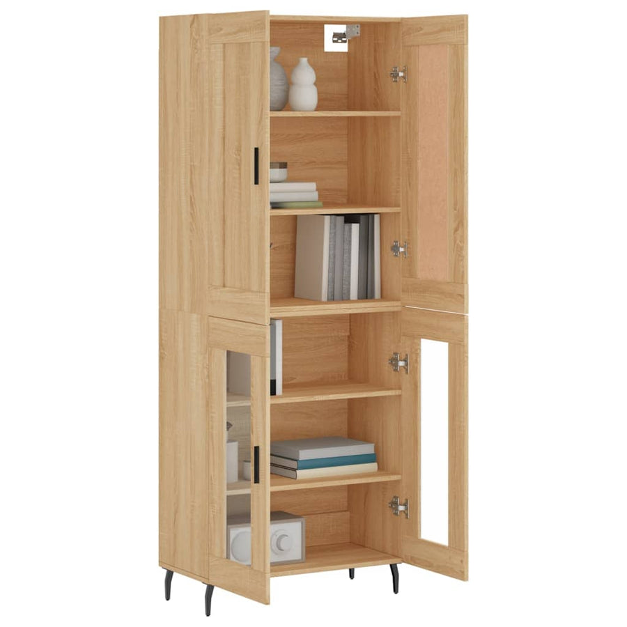 Hoge Kast 69,5X34X180 Cm Bewerkt Hout Kleurig Sonoma eiken
