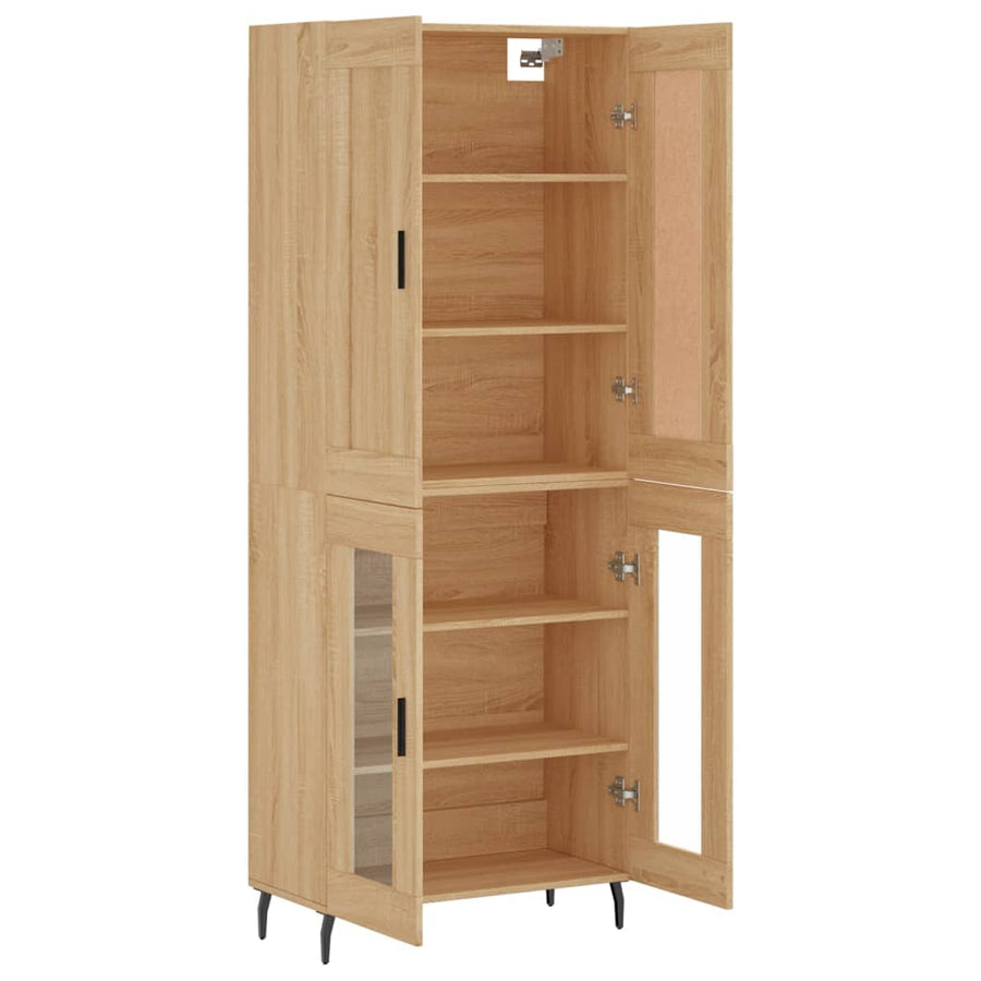 Hoge Kast 69,5X34X180 Cm Bewerkt Hout Kleurig Sonoma eiken