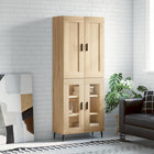Hoge kast 69,5x34x180 cm bewerkt hout sonoma eiken