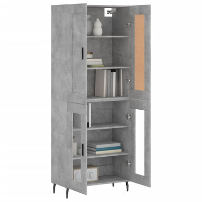 Hoge Kast 69,5X34X180 Cm Bewerkt Hout Betongrijs