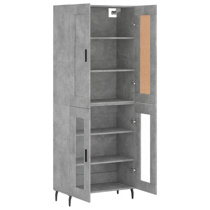 Hoge Kast 69,5X34X180 Cm Bewerkt Hout Betongrijs