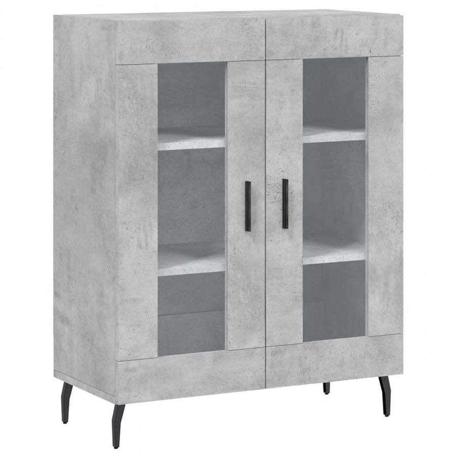 Hoge Kast 69,5X34X180 Cm Bewerkt Hout Betongrijs