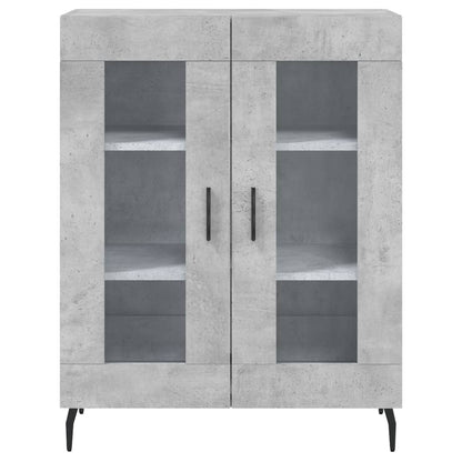 Hoge Kast 69,5X34X180 Cm Bewerkt Hout Betongrijs