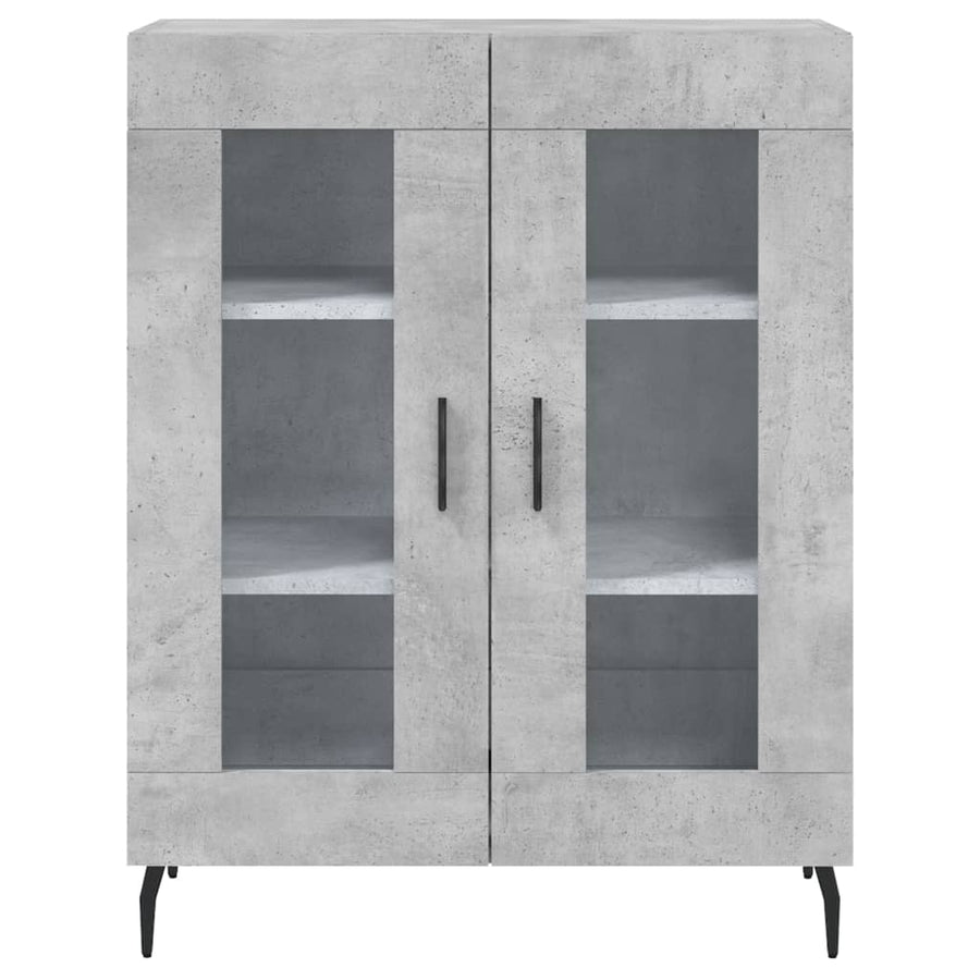 Hoge Kast 69,5X34X180 Cm Bewerkt Hout Betongrijs