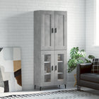 Tall cabinet 69.5x34x180 cm treated wood concrete grey