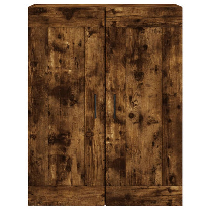 Hoge kast 69,5x34x180 cm bewerkt hout gerookt eikenkleurig
