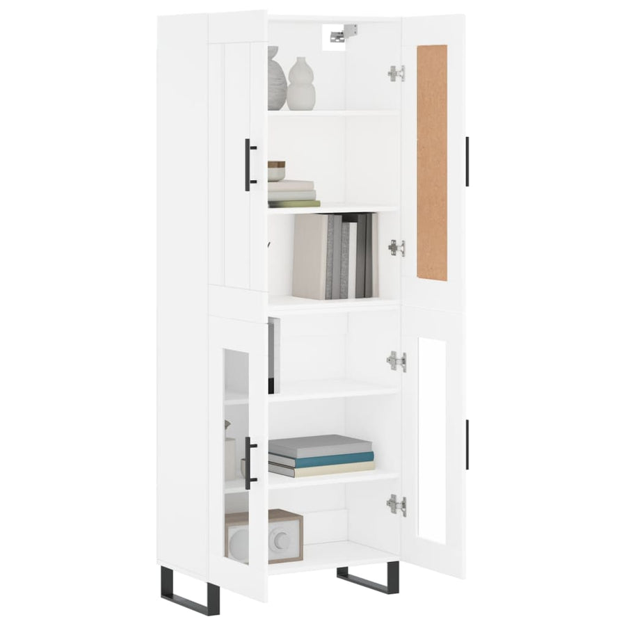 Hoge Kast 69,5X34X180 Cm Bewerkt Hout Wit