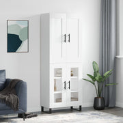 Hoge kast 69,5x34x180 cm wit bewerkt hout