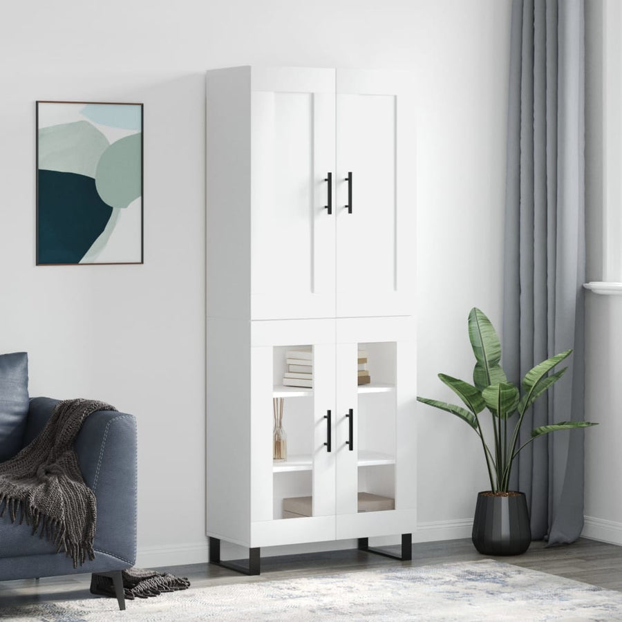 Hoge Kast 69,5X34X180 Cm Bewerkt Hout Wit