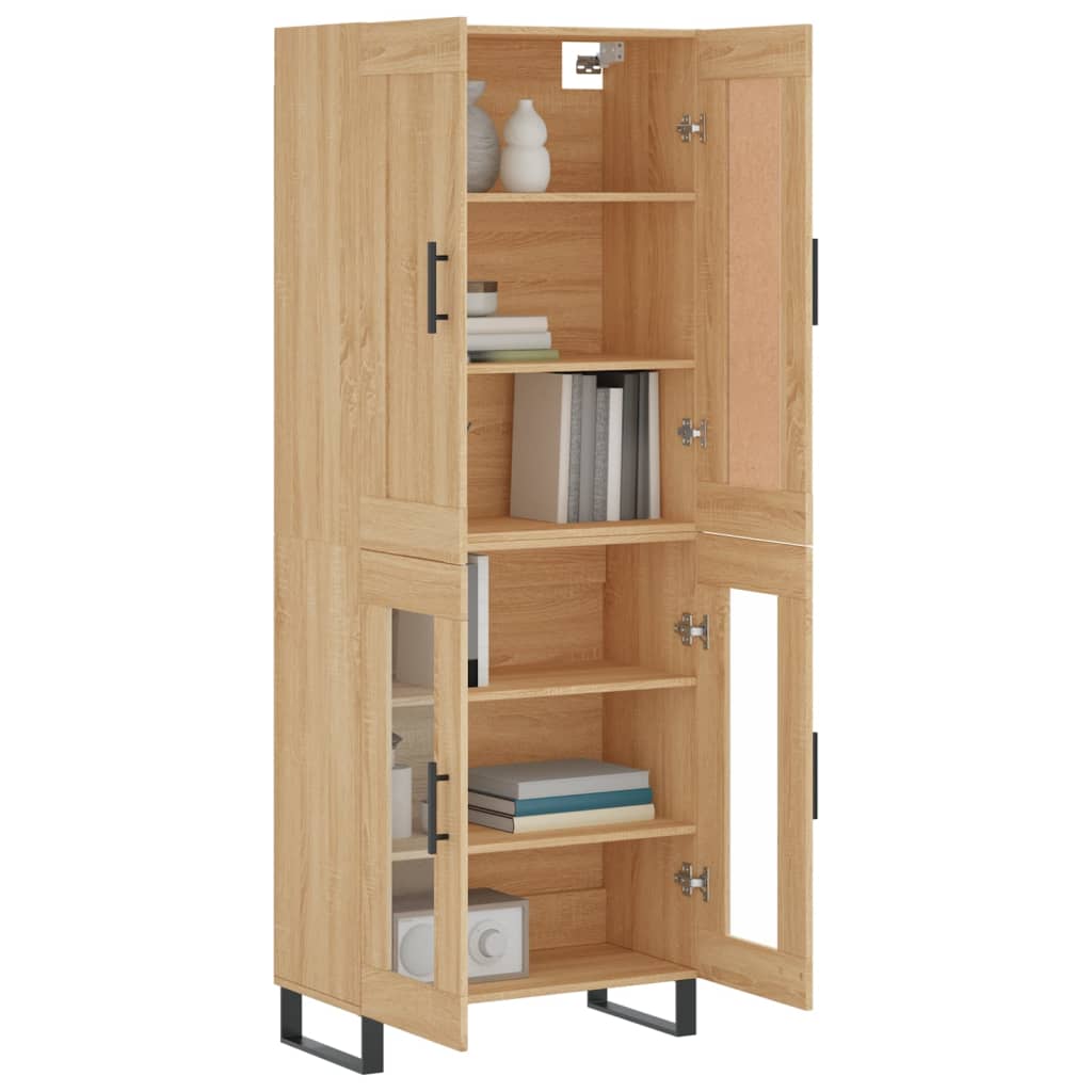 Hoge kast 69,5x34x180 cm bewerkt hout sonoma eikenkleurig