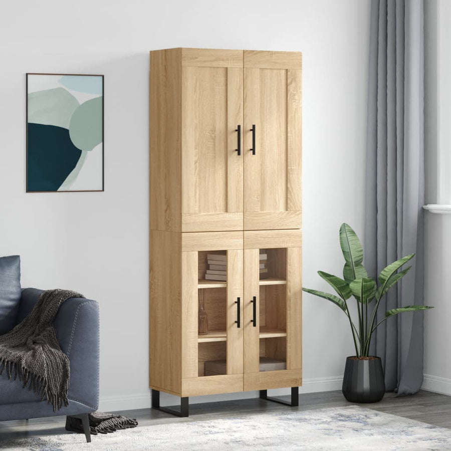 Hoge kast 69,5x34x180 cm bewerkt hout sonoma eikenkleurig