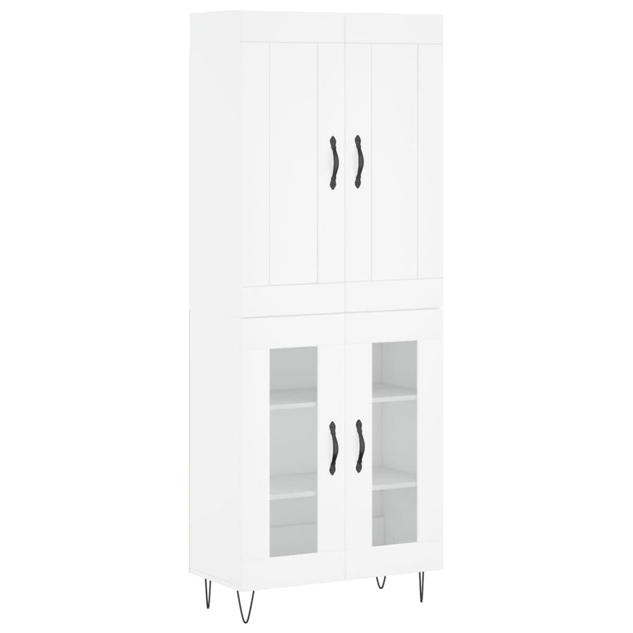 Hoge Kast 69,5X34X180 Cm Bewerkt Hout Wit