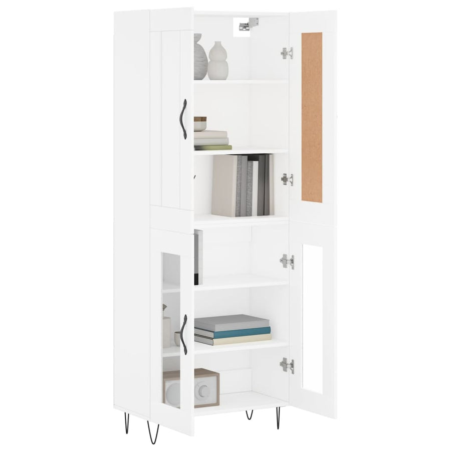 Hoge Kast 69,5X34X180 Cm Bewerkt Hout Wit