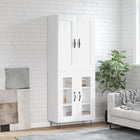 Hoge kast 69,5x34x180 cm bewerkt hout wit