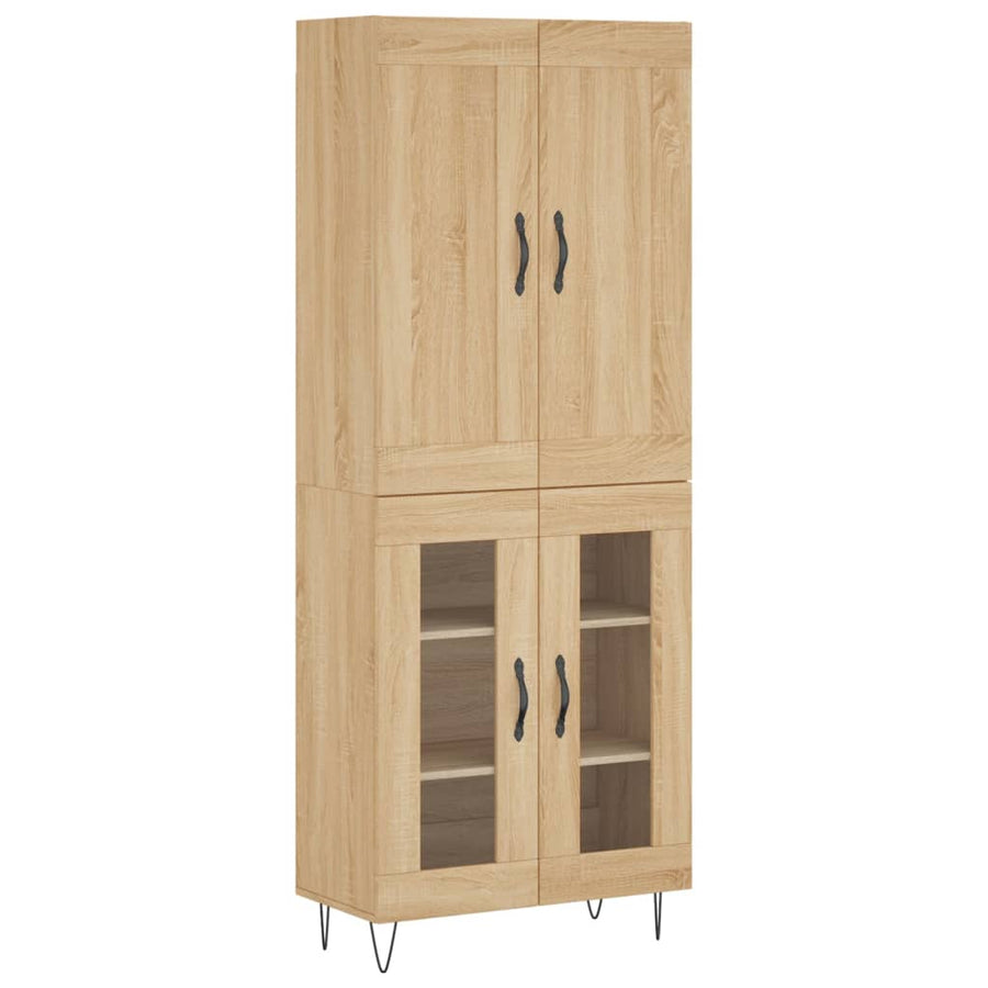 Hoge Kast 69,5X34X180 Cm Bewerkt Hout Kleurig Sonoma eiken