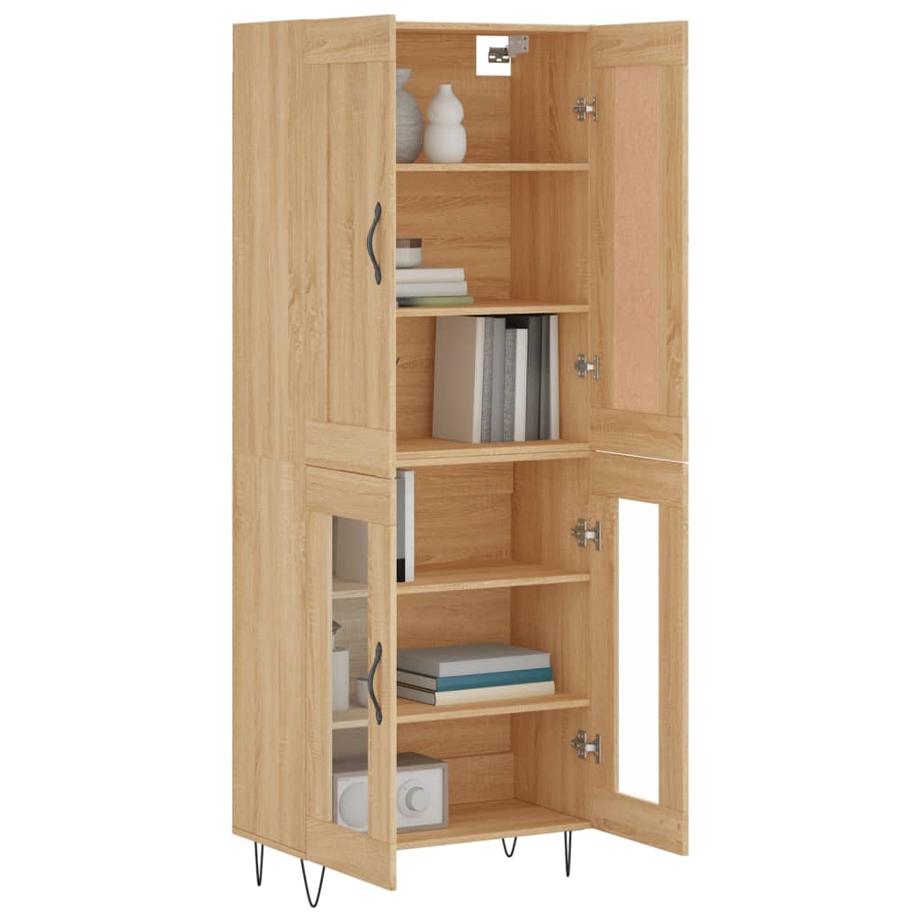 Hoge Kast 69,5X34X180 Cm Bewerkt Hout Kleurig Sonoma eiken