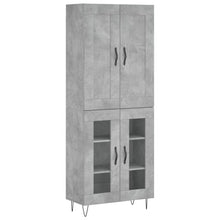 Hoge kast 69,5x34x180 cm bewerkt hout betongrijs