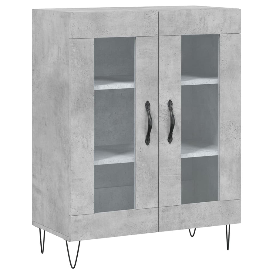 Hoge kast 69,5x34x180 cm bewerkt hout betongrijs