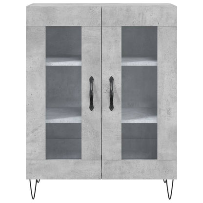 Hoge kast 69,5x34x180 cm bewerkt hout betongrijs