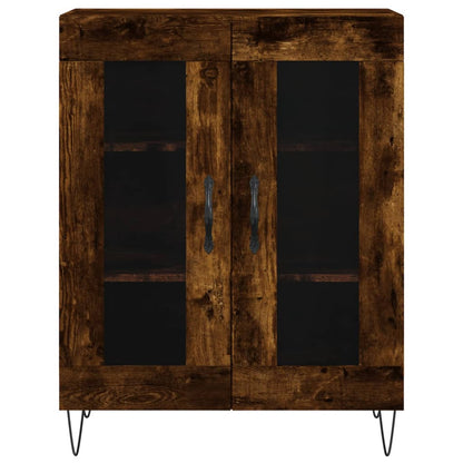 Hoge kast 69,5x34x180 cm bewerkt hout gerookt eikenkleurig