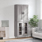 Hoge kast 69,5x34x180 cm bewerkt hout grijs