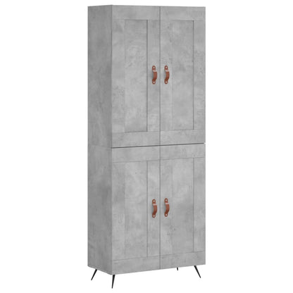 Hoge Kast 69,5X34X180 Cm Bewerkt Hout Betongrijs