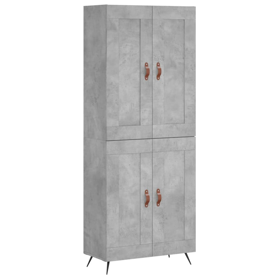 Hoge Kast 69,5X34X180 Cm Bewerkt Hout Betongrijs