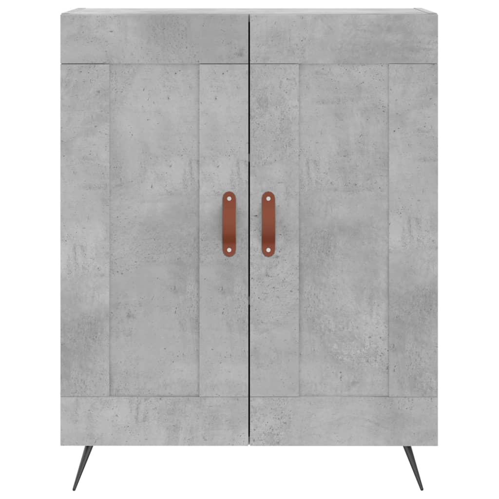 Hoge Kast 69,5X34X180 Cm Bewerkt Hout Betongrijs