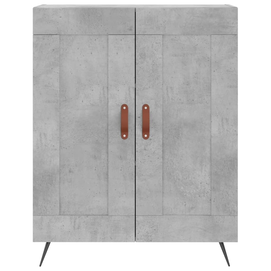 Hoge Kast 69,5X34X180 Cm Bewerkt Hout Betongrijs