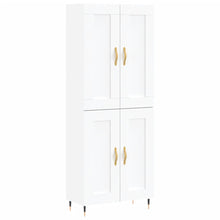 Hoge kast 69,5x34x180 cm bewerkt hout wit