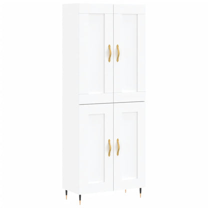 Hoge kast 69,5x34x180 cm bewerkt hout wit