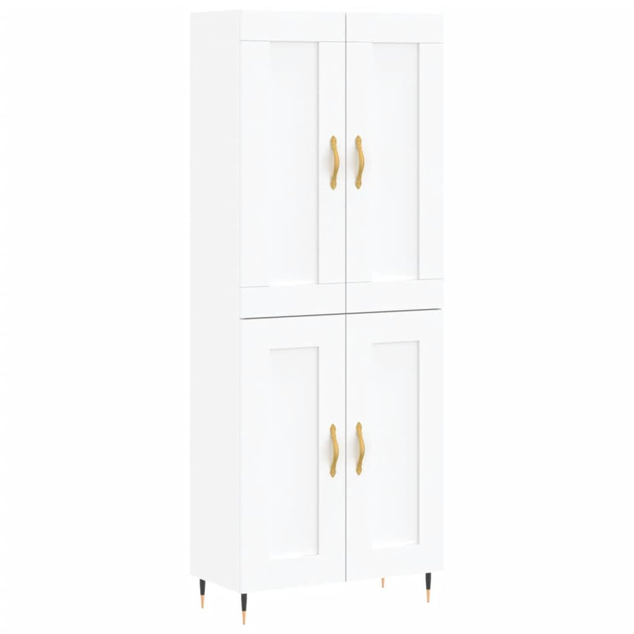 Hoge kast 69,5x34x180 cm bewerkt hout wit