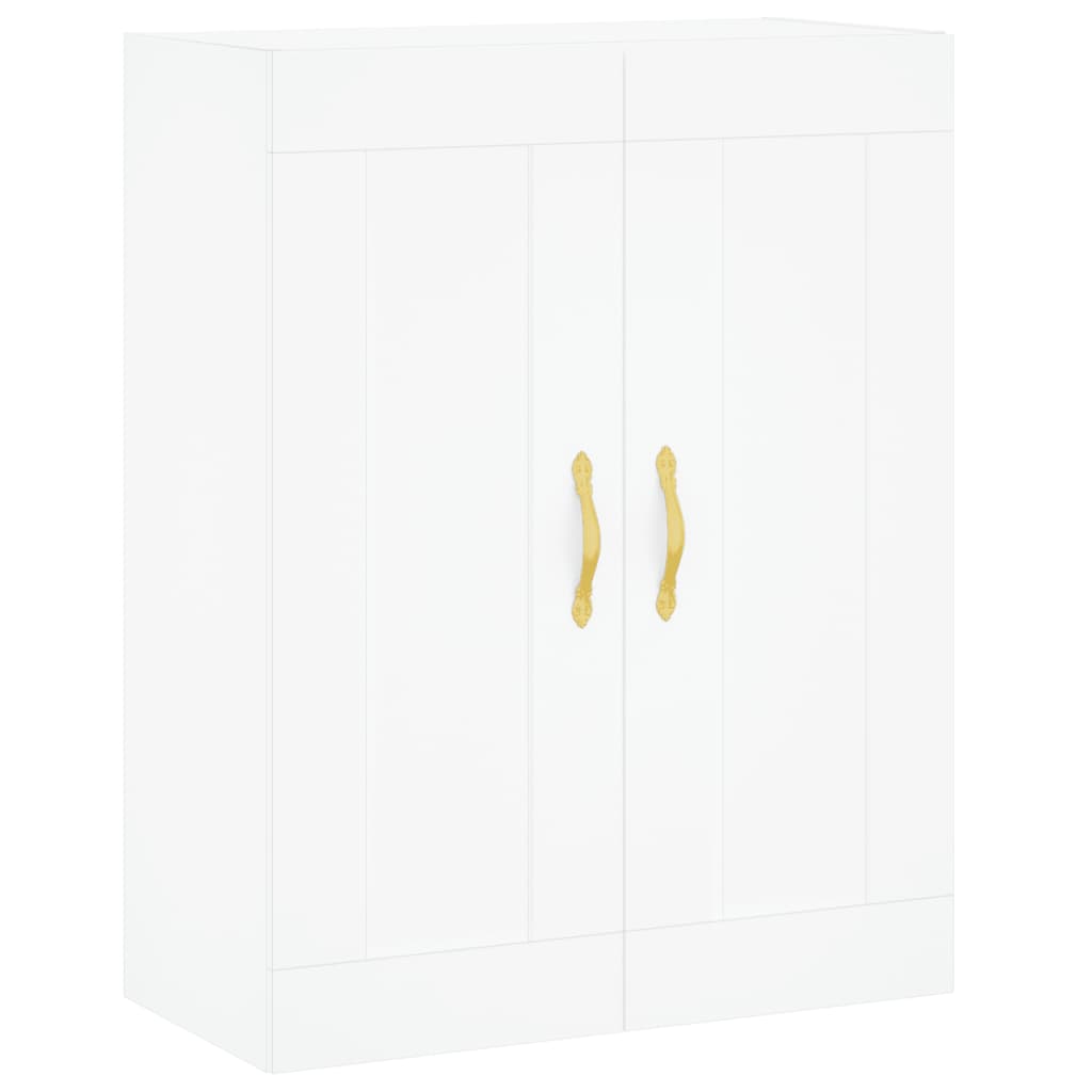 Hoge kast 69,5x34x180 cm bewerkt hout wit