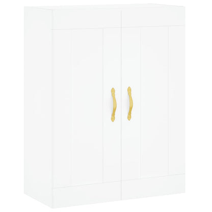 Hoge kast 69,5x34x180 cm bewerkt hout wit