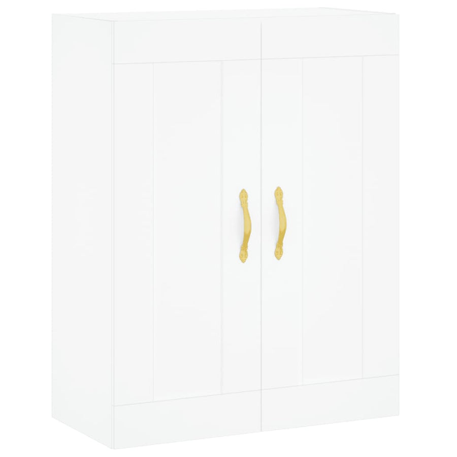 Hoge kast 69,5x34x180 cm bewerkt hout wit