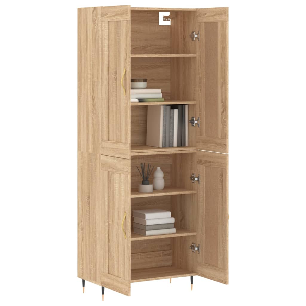 Hoge kast 69,5x34x180 cm bewerkt hout sonoma eikenkleurig