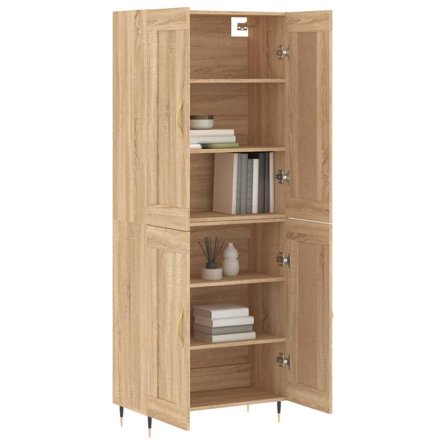 Hoge kast 69,5x34x180 cm bewerkt hout sonoma eikenkleurig