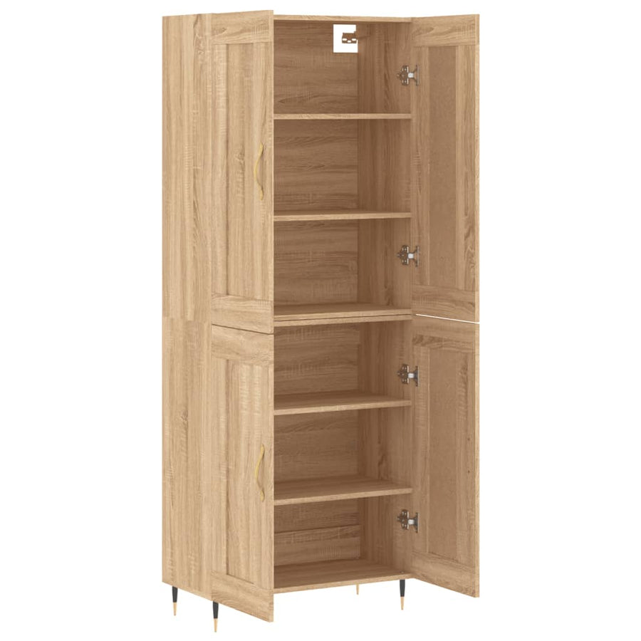 Hoge kast 69,5x34x180 cm bewerkt hout sonoma eikenkleurig