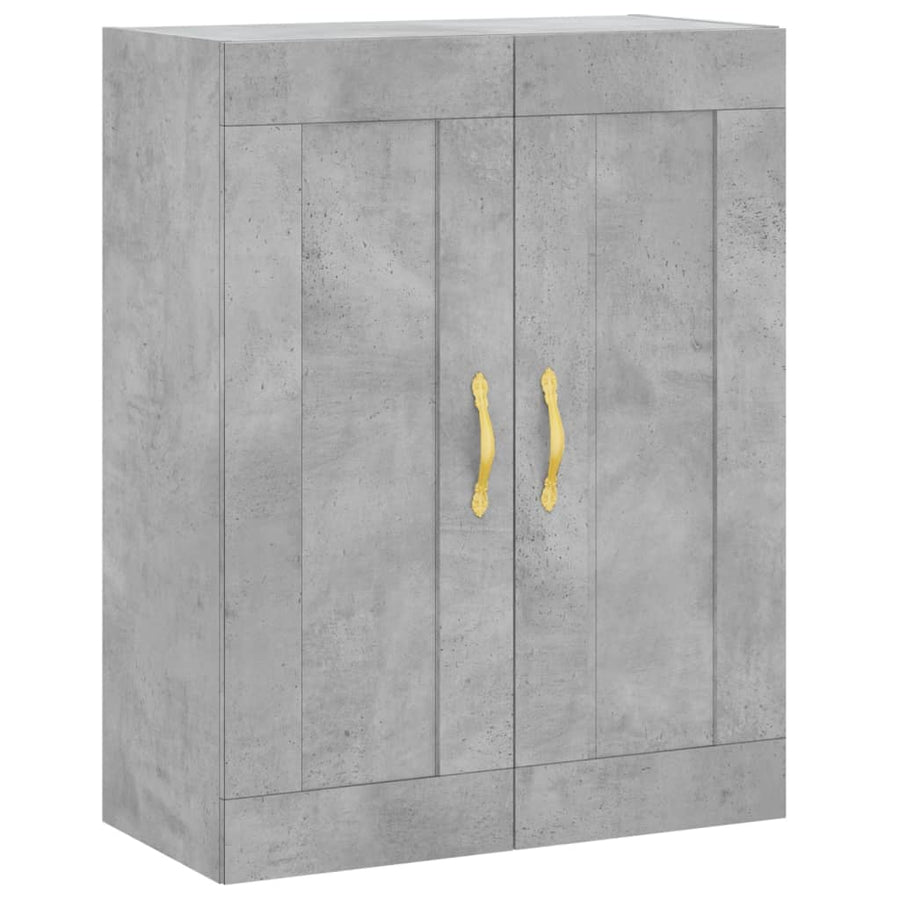 Hoge kast 69,5x34x180 cm bewerkt hout betongrijs