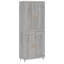 Hoge Kast 69,5X34X180 Cm Bewerkt Hout Eikenkleurig Grijs sonoma