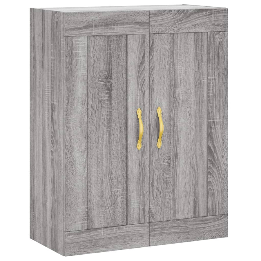 Hoge Kast 69,5X34X180 Cm Bewerkt Hout Eikenkleurig Grijs sonoma