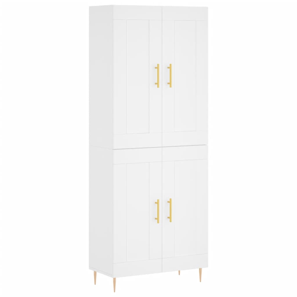 Hoge Kast 69,5X34X180 Cm Bewerkt Hout Wit