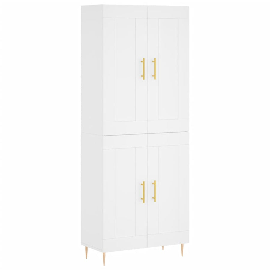 Hoge Kast 69,5X34X180 Cm Bewerkt Hout Wit