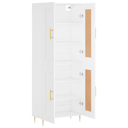 Hoge Kast 69,5X34X180 Cm Bewerkt Hout Wit