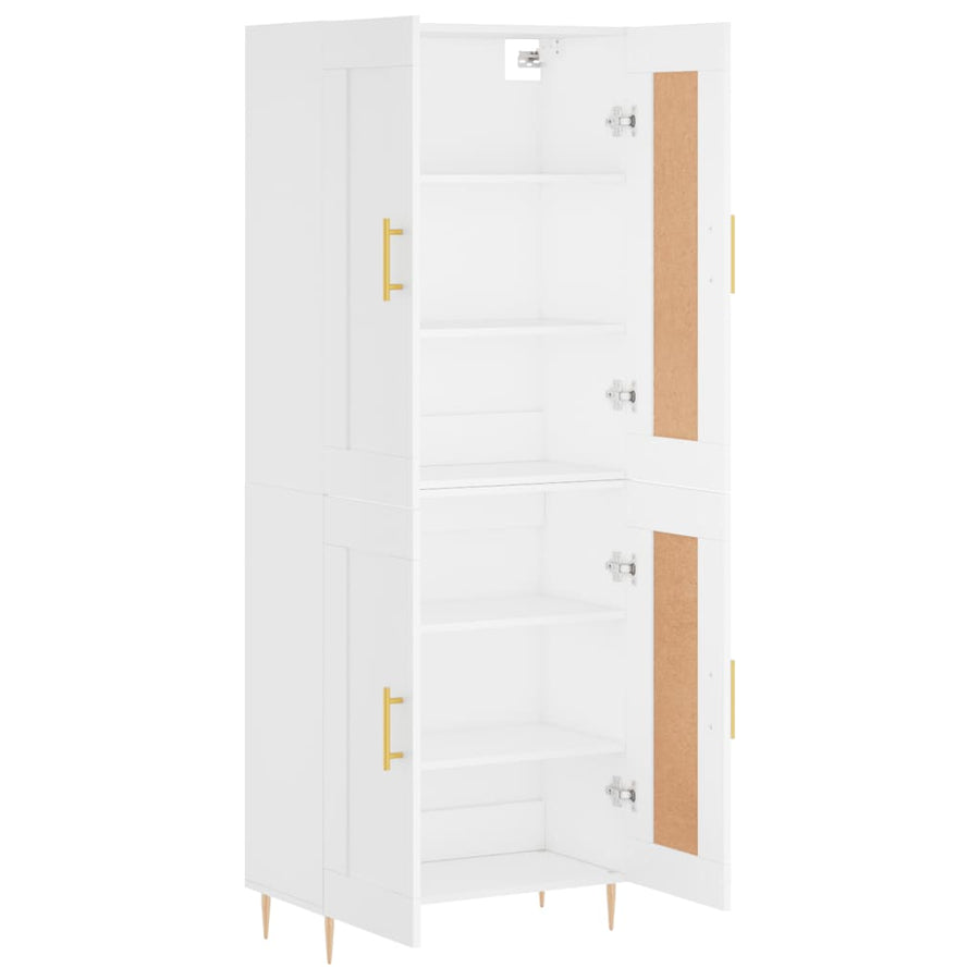Hoge Kast 69,5X34X180 Cm Bewerkt Hout Wit