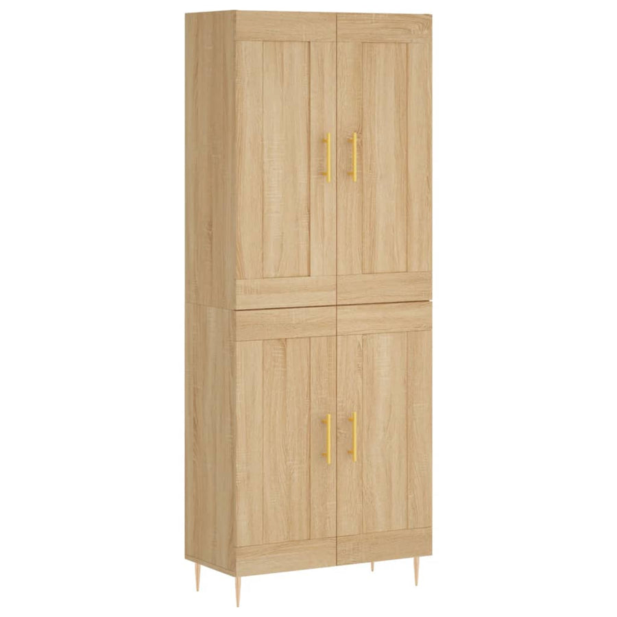 Hoge Kast 69,5X34X180 Cm Bewerkt Hout Kleurig Sonoma eiken
