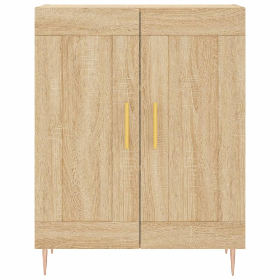 Hoge Kast 69,5X34X180 Cm Bewerkt Hout Kleurig Sonoma eiken