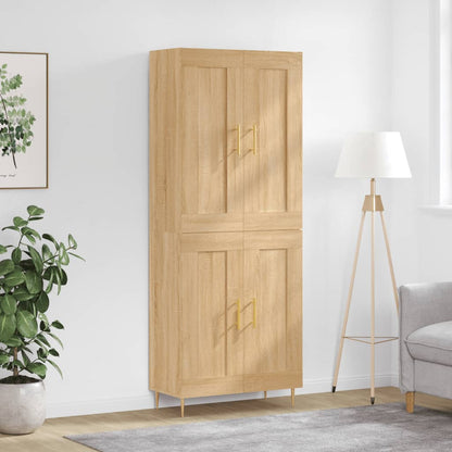 Hoge Kast 69,5X34X180 Cm Bewerkt Hout Kleurig Sonoma eiken